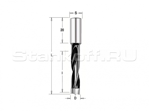 Сверло Delta-Tools присадочное глухое 8x10x57,5 mm Правое