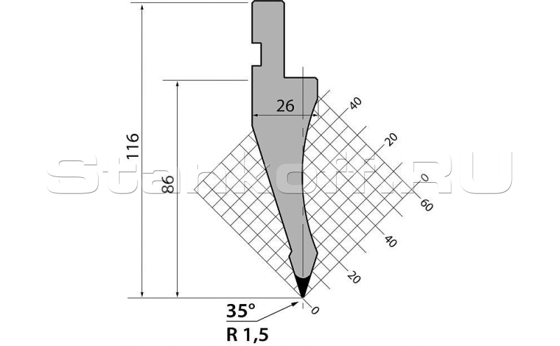 Пуансон R1 классический P.116.35.R15.795s