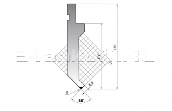 Пуансон для листогибочных прессов P.130-88-R025/C/R