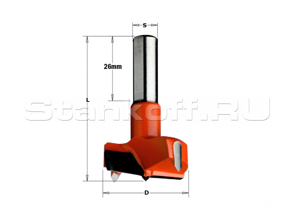 Сверло Delta-Tools присадочное чашечное 25x10x57,5 mm Левое